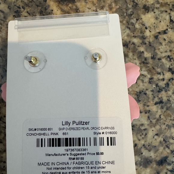 Lilly Pulitzer flower earrings - Picture 2 of 2